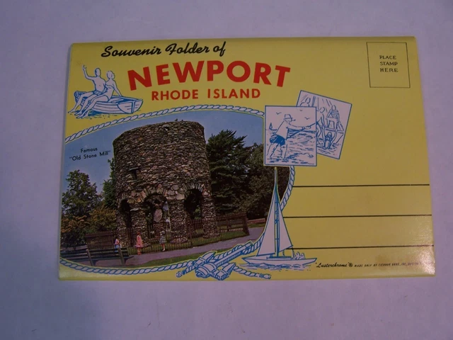 VINTAGE 60s SOUVENIR OF NEWPORT, RHODE ISLAND FOLD-OUT POST CARD FOLDER