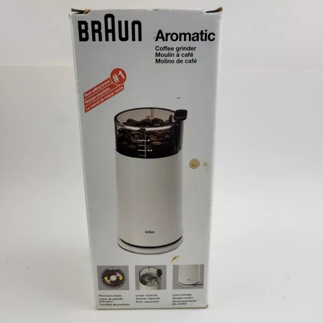 Vintage Braun KSM 2 Aromatic White Electric Coffee Grinder