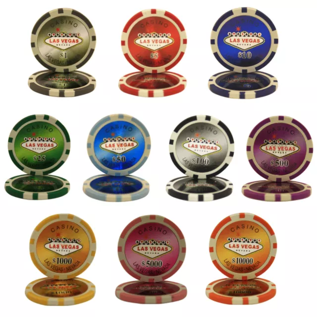 MRC POKER 1000pcs 14G LAS VEGAS CLAY POKER CHIPS BULK