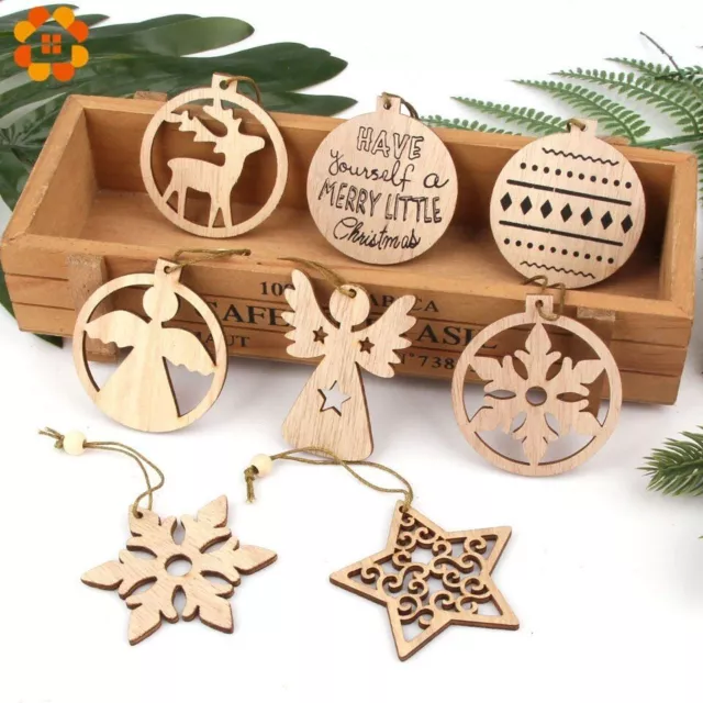 12pcs Madera Santificar Estrella/Ángel / Decoración para Árbol - Navidad 3