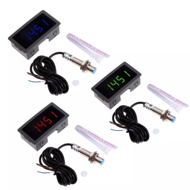 4 Digital RPM- Speed Meter+Hall Proximity Switch Sensor NPN- LED Tachometer