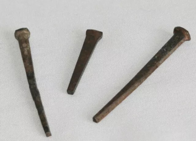 Reclaimed Salvage Square Iron Nails 1.5” & 2.5" * Lot of Three Primitive Antique 2