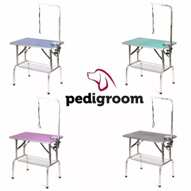 Stainless steel dog grooming table large portable mobile pet by Pedigroom