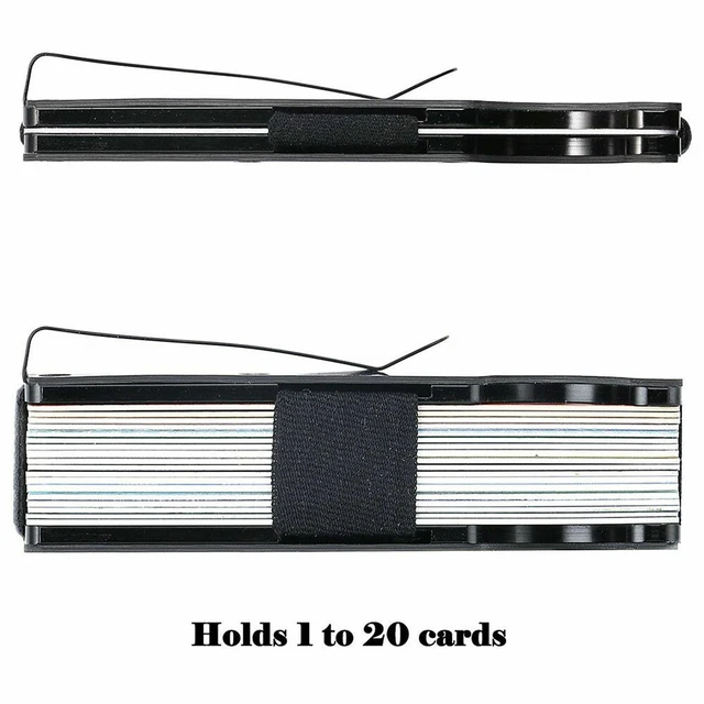 Men RFID Blocking Money Clip Slim Carbon Fiber Credit Card Holder Metal Wallet 4