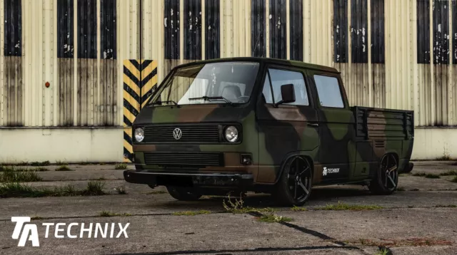 TA Technix Airride Luftfahrwerk Satz inkl. Kompressor-Kit Chrom - VW T3