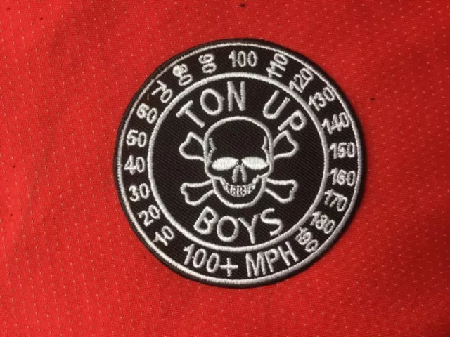 Ton Up Boys 100+Mph Cafe Racer Tt Vintage Bike Biker Bsa Ajs Iron Sew On Patch