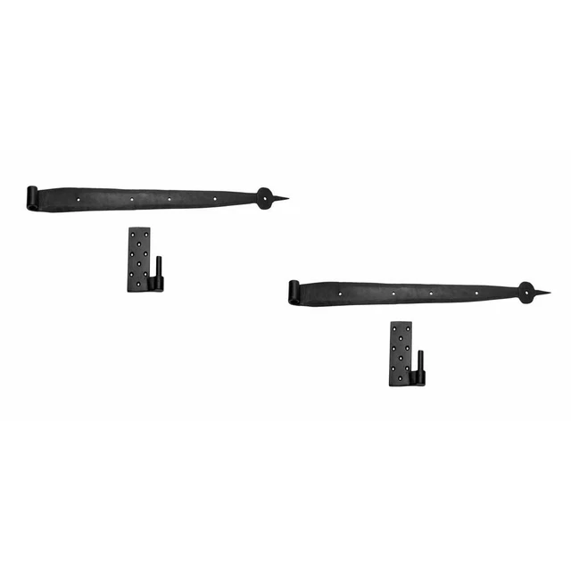2 Pintle Bean Door Hinge Black Wrought Iron 24 1/2" H | Renovator's Supply