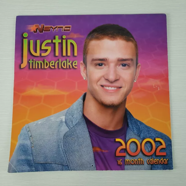 Vintage 2002 NSYNC Justin Timberlake Calendar Boy Band Pop Artist Y2K