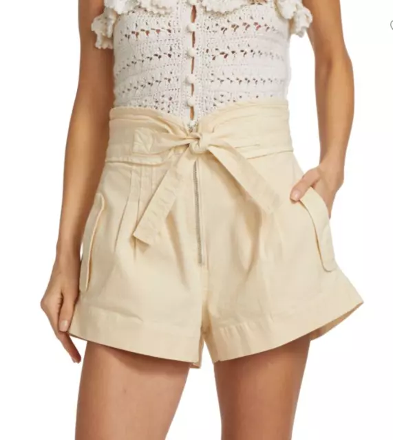 NWT SEA NEW YORK Suri Belted Shorts Cream sz 10 GOOP