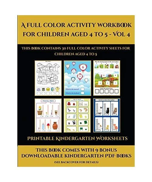 PRINTABLE KINDERGARTEN WORKSHEETS (A full color activity workbook for children a EUR 24,79 ...