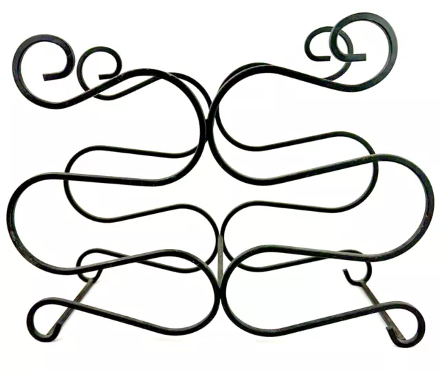 Black Metal Wrought Iron Counter/Table Top Wine Holder Stand 6 Bottle ~16X12X6"