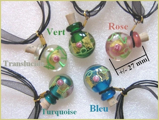 Pendentif Verre Lampwork Façon Murano Avec Feuille D'or 24K - Neuf Avec étiquette