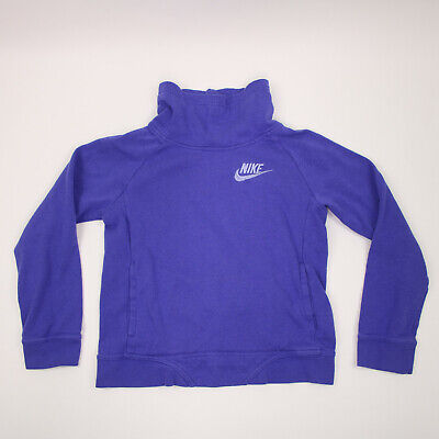 Nike Sweatshirt Girl's Medium Purple Embroidered Logo Workout Active Casual