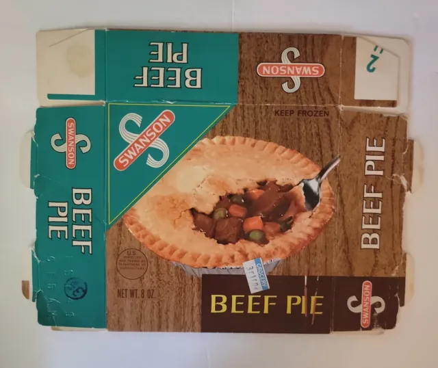 CAMPBELL SOUP CO. - SWANSON 1970s BEEF PIE Vintage frozen food box