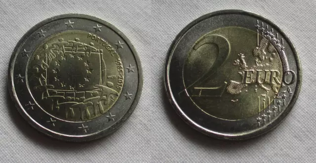 2 Euro Gedenkmünze Portugal 30 JAHRE EUROPAFLAGGE 2015 Stgl. (159646)