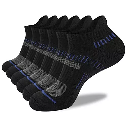 COOPLUS Mens Ankle Socks Athletic Cushioned Breathable Low Cut Tab With Arch ...