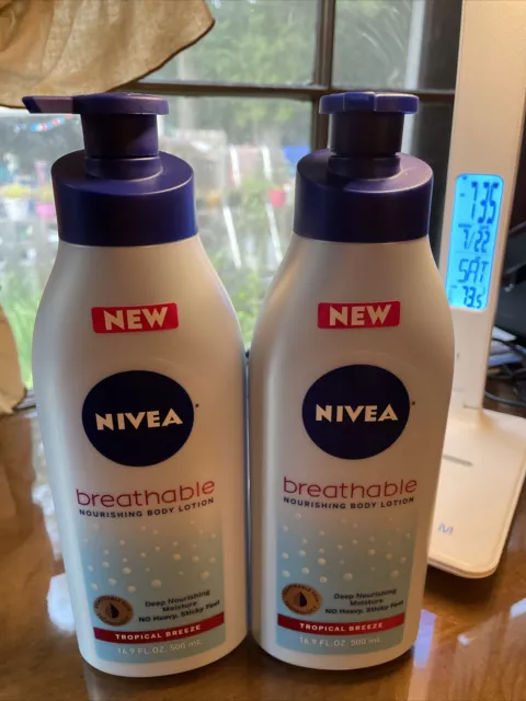 Nivea Body Lotion BREATHABLE Tropical Breeze Vitamin-Enriched X2 ~ NEW