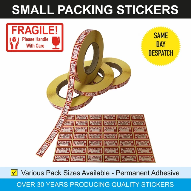 FRAGILE PLEASE HANDLE With Care - Small Red Postal Sticky Labels ...