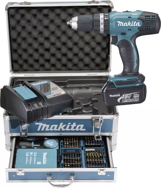 Makita Akku Schlagbohrschrauber Set DHP453RFX2 18V Akkuschrauber + 2x 3,0Ah20