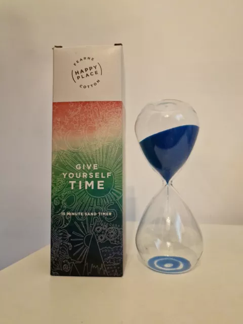 Fearne Cotton Happy Place 15min  Sand timer Wellness Gift "Give Time" 17 x 6.5cm