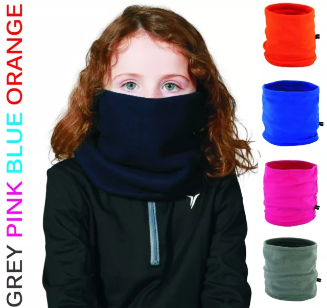 New Youth Neck Warmer Tube Kids Boys Girls Scarf Fleece Face Mask Snood Scarves