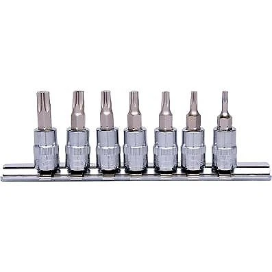 KS TOOLS 1/4" CHROMEplus set dadi bit Torx, 7 pezzi, T10-T40