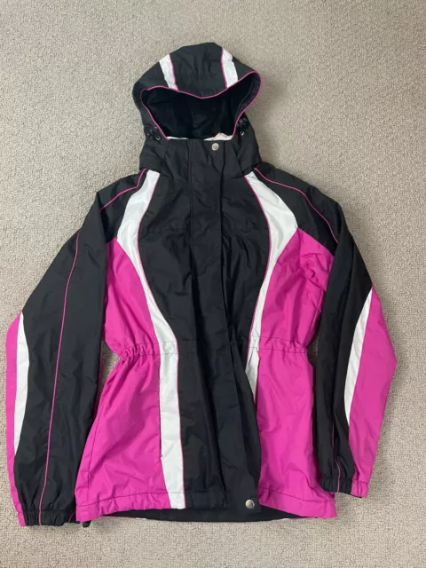 Faded Glory Women's Sz Med 8-10 Black/Pink Full Zip Ski Coat