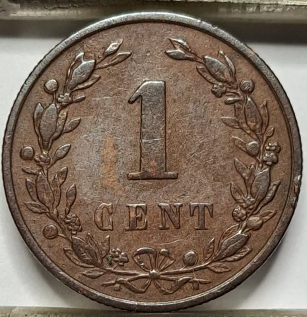 Netherlands 1 Cent 1892 KM#107 Bronze Queen Wilhelmina (6770)