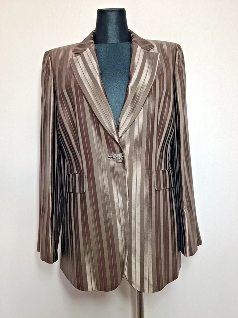 Veste D'été Cacharel Rayures Beige, Marron, Turquoise - Taille 36/38 - Neuf Sans étiquette