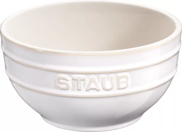 Staub Keramik Müslischale Dessertschüssel Rührschüssel, rund Elfenbeinweiß 12 cm