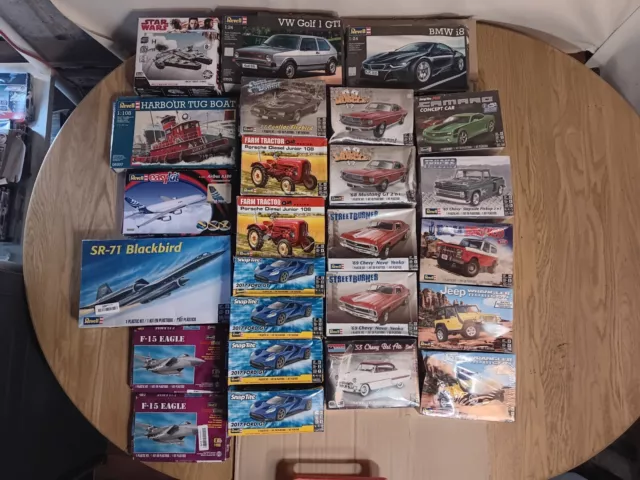 Lot of 25 Revell Plastic Model Kits New Unopened Factory Sealed With Box Damage