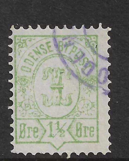 Odense 1887 Local Stamp, Bypost Town Post, Denmark,Vfu