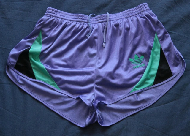 Short Vintage AS Sport Années 80 - Polyamide - Noir Et Vert - Taille 95 / L