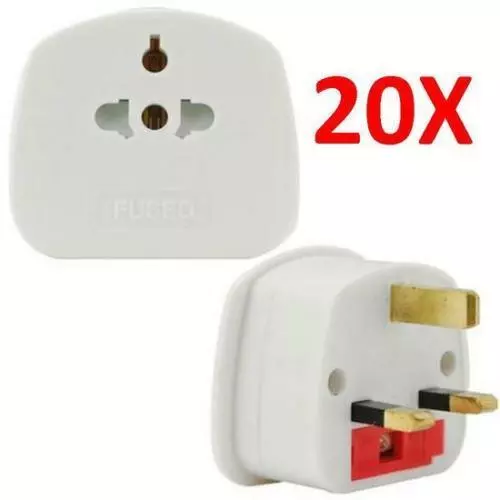 20 X 2 Pin To 3 Pin Travel Tourist Adaptor Plug Usa Europe To Uk England Pif2051