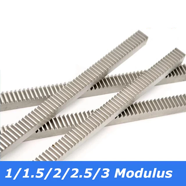 Asta dentata in acciaio inox V2A modulo da 1 a 3, L 500/1000mm per movimento lineare CNC