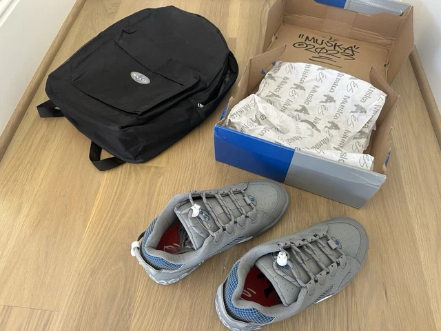 Chaussures De Skate Muska Es Taille 10 Blanches Signées Avec Peinture Originale