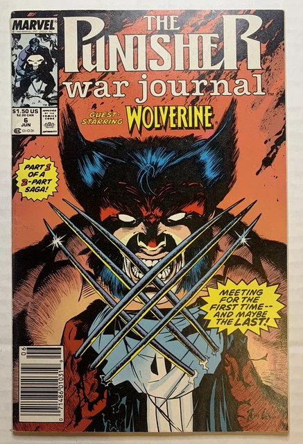 Punisher War Journal #6 1st Punisher Wolverine Marvel Comics Jim Lee Newsstand