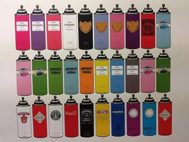 Death Nyc Ltd Ed Signed Lg Print 45 X 32 Cm Corporate Spray Selection Coa Cans