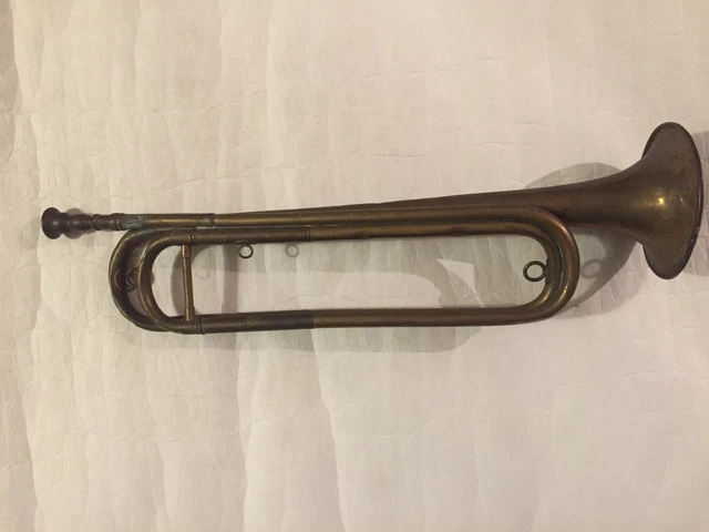 Trompette Bugle B Flat Cavalerie Laiton Doré – Clairon Professionnel Avec Embouchure, Idéal Orchestre Militaire