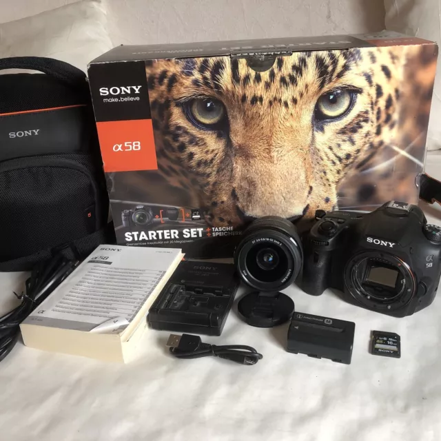 Sony Alpha SLT-A58K 20.1 MP SLR-Digitalkamera Kit mit SAL-18552 Objektiv DT...