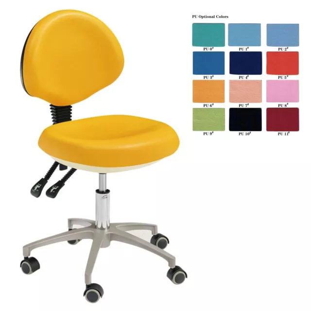 Dental Dentist Chair PU Leather Mobile Stool with Backrest Assistant Chair HS-5