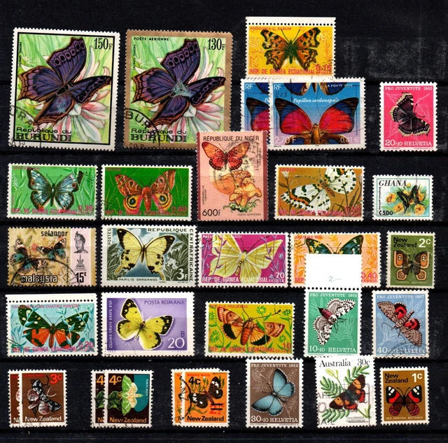 50 Timbres Collection Papillons - Motives Divers - Qualité Prophila - Pour Philatélistes