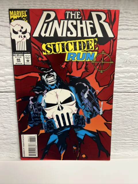 The Punisher Suicide Run #86 Vol. 2 Marvel Comics 1993 Red Embossed Cover Direct