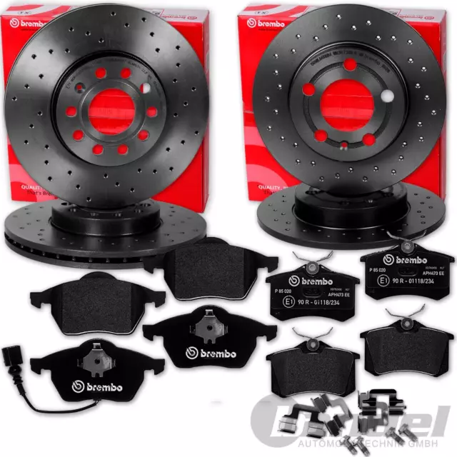 brembo GELOCHTE BREMSSCHEIBEN+BELÄGE VORNE+HINTEN für VW GOLF 4 AUDI A3 OCTAVIA