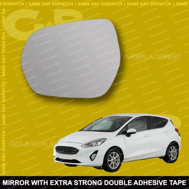 For Ford Fiesta wing mirror glass 17-23 Left Passenger side Spherical
