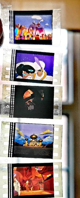 ALADDIN 1992 WALT DISNEY 35mm set of 5 loose cells rare original set V ...