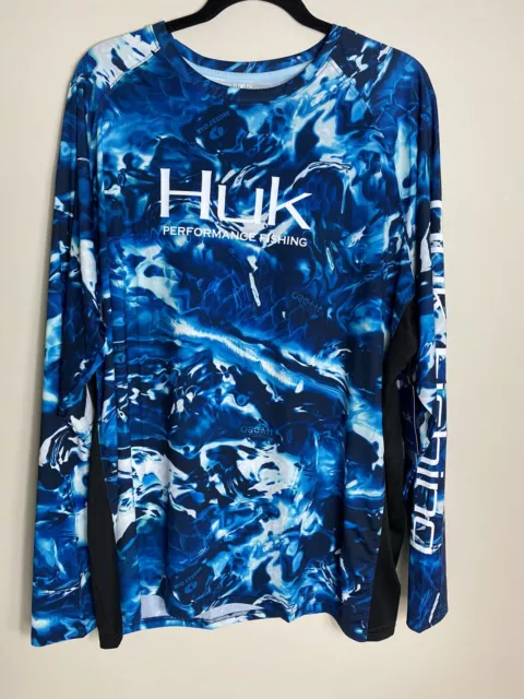 HUK MEN'S MOSSY Oak Fracture Pursuit Long Sleeve Fishing Shirt