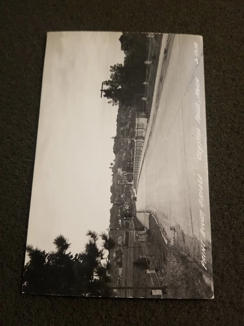 Crystal Falls Michigan Paint River Bridge RPPC Vintage Postcard 2