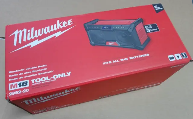 Radio inalámbrica para el lugar de trabajo Milwaukee M18 18V iones de litio 2952-20 *Sellada NUEVA*