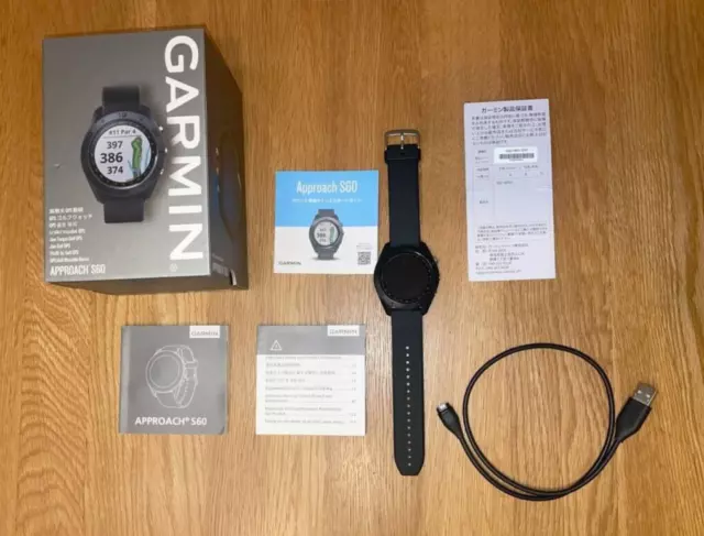 Garmin Approach S60 Golf Watch Black GPS Smartwatch W/Box Used JP 010-01702-20